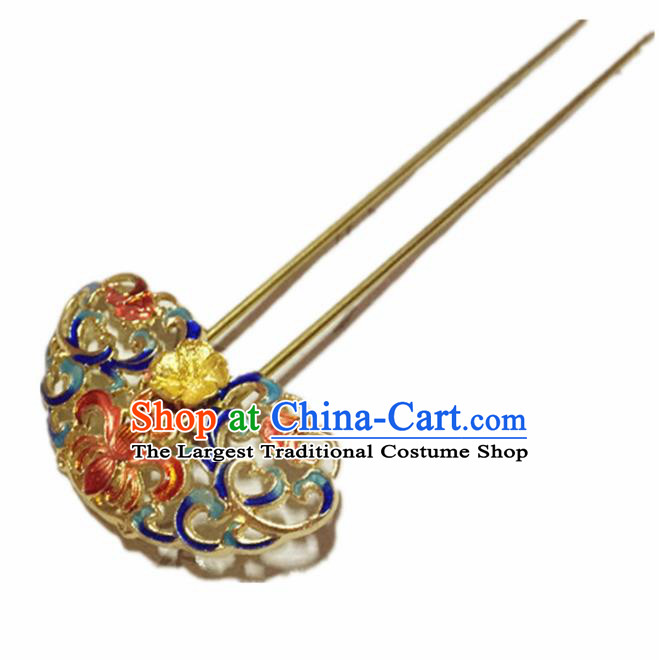 Chinese Ancient Handmade Blueing Hairpins Traditional Classical Hair Accessories for Women