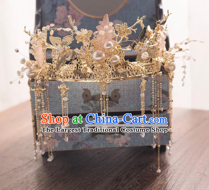 Chinese Ancient Handmade Phoenix Coronet Bride Hairpins Traditional Classical Wedding Hair Accessories for Women
