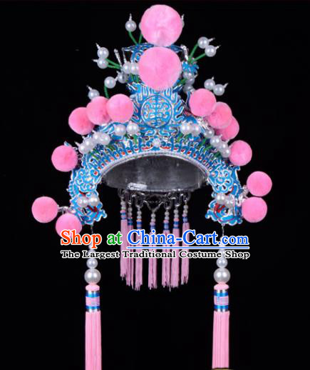 Chinese Beijing Opera Martial Arts Female Hair Accessories Ancient General Helmet for Women