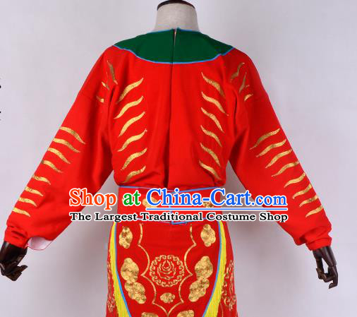 Professional Chinese Beijing Opera Takefu Costume Ancient Soldier Red Clothing for Adults