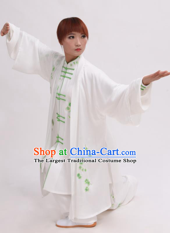 Chinese Traditional Tai Chi White Costume Martial Arts Tai Ji Competition Clothing for Women