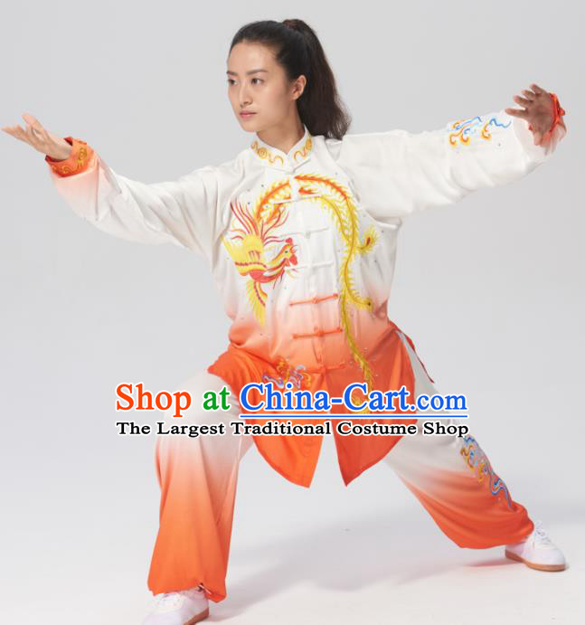 Chinese Traditional Tai Chi Group Printing Phoenix Costume Martial Arts Kung Fu Competition Clothing for Women