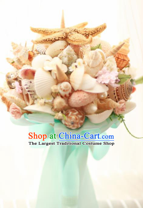 Chinese Traditional Wedding Bridal Bouquet Shells Hand Flowers for Women