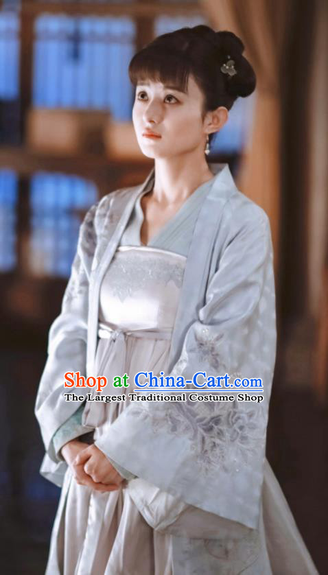 Chinese Drama The Story Of MingLan Ancient Song Dynasty Young Lady Embroidered Historical Costume for Rich