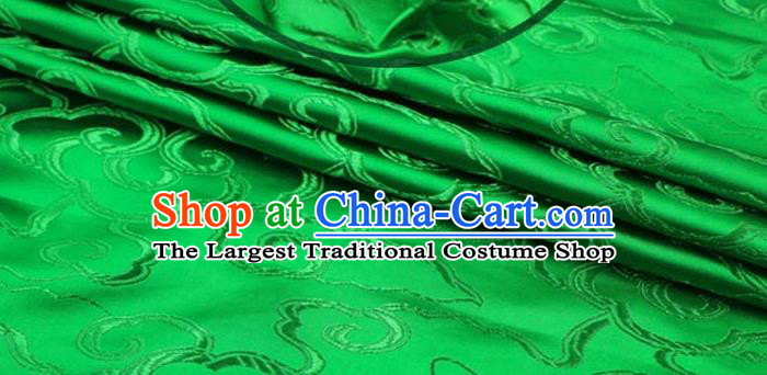 Asian Chinese Traditional Royal Auspicious Clouds Pattern Green Brocade Fabric Tang Suit Silk Fabric Material