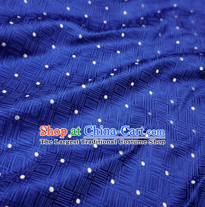 Asian Chinese Traditional Satin Fabric Classical Pattern Royalblue Brocade Tang Suit Silk Material