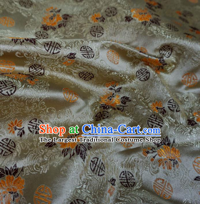 Asian Chinese Classical Chrysanthemum Design Pattern Brocade Traditional Cheongsam Satin Fabric Tang Suit Silk Material