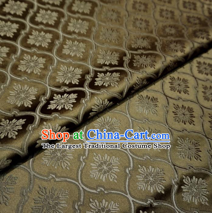 Asian Chinese Traditional Satin Fabric Classical Pattern Bronze Brocade Tang Suit Silk Material