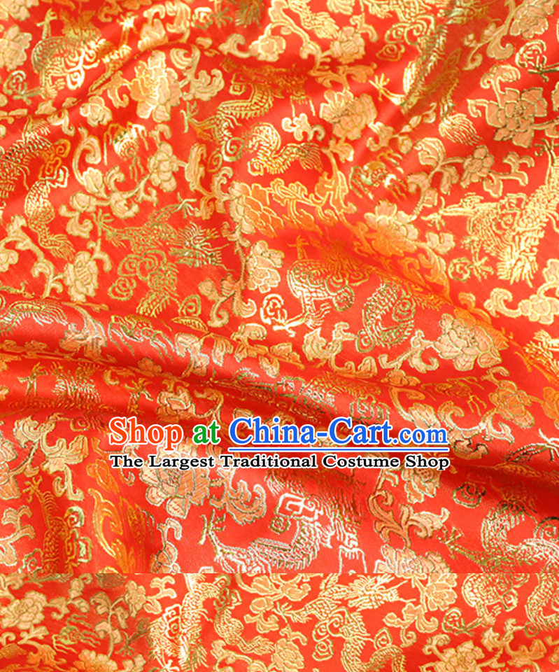 Wide Width Traditional Dragon Fabric