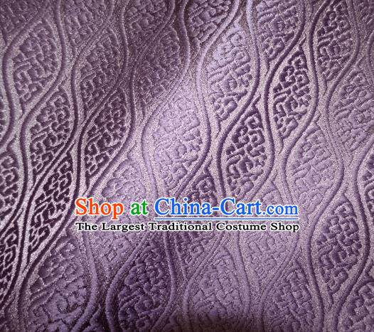 Asian Traditional Kimono Classical Pattern Purple Nishijin Brocade Tapestry Satin Fabric Japanese Silk Material