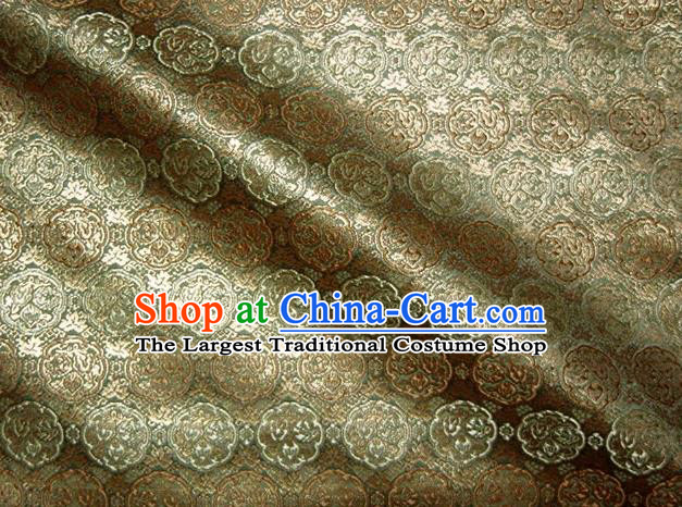 Asian Traditional Baldachin Classical Pattern Golden Brocade Fabric Japanese Kimono Tapestry Satin Silk Material
