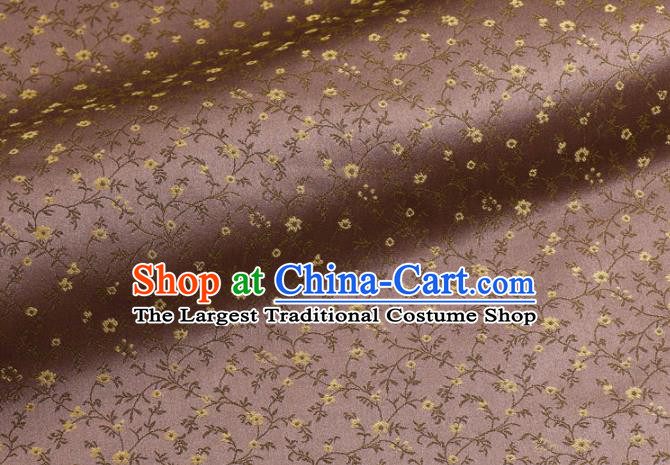 Asian Traditional Kimono Classical Vines Flower Pattern Purple Damask Brocade Fabric Japanese Kyoto Tapestry Satin Silk Material
