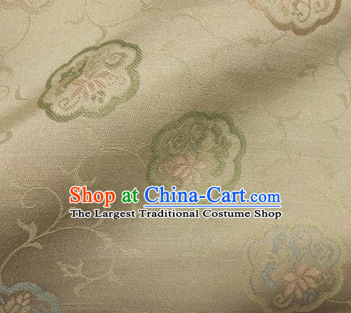 Asian Traditional Kimono Classical Lotus Pattern White Damask Brocade Fabric Japanese Kyoto Tapestry Satin Silk Material