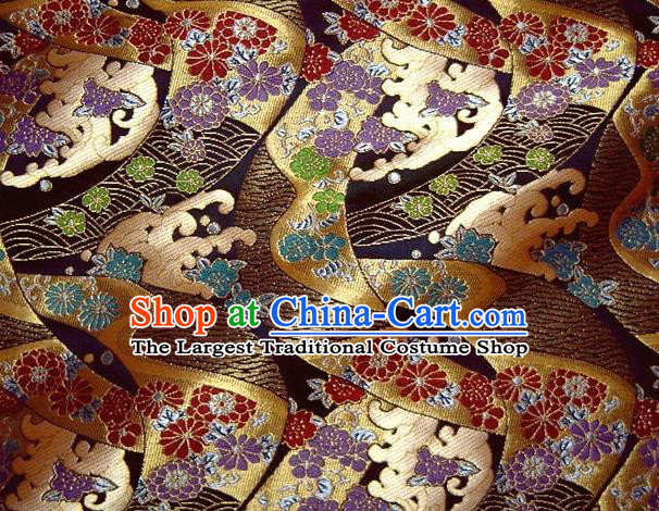 Asian Traditional Damask Brocade Fabric Japanese Kimono Classical Sakura Pattern Tapestry Satin Silk Material