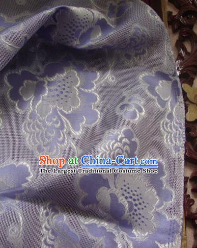 Asian Traditional Fabric Classical Peony Pattern Purple Brocade Chinese Satin Silk Material
