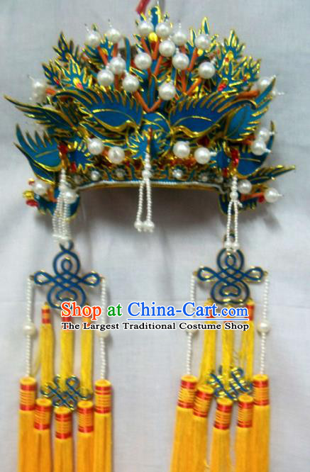 Chinese Traditional Beijing Opera Pantaloon Phoenix Coronet Hair Accessories Ancient Female General Headwear for Women