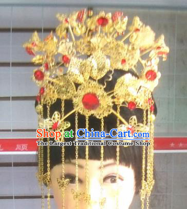 Chinese Traditional Beijing Opera Diva Hair Accessories Ancient Bride Phoenix Coronet Headwear for Women