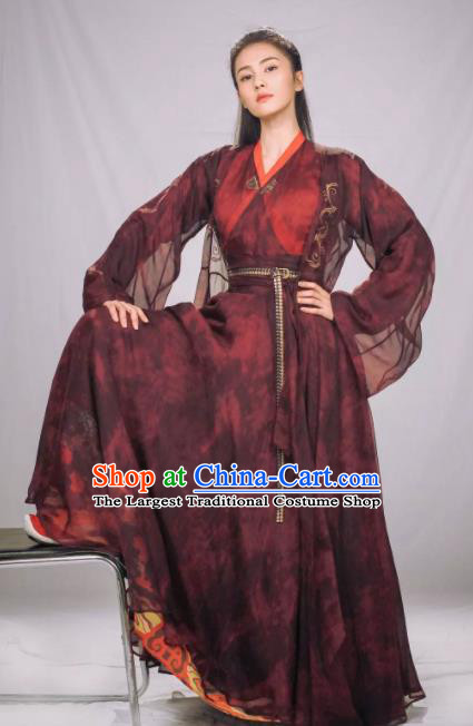 Chinese Ancient Swordswoman Hanfu Dress Drama Zhao Yao Female Knight Traditional Costume for Women