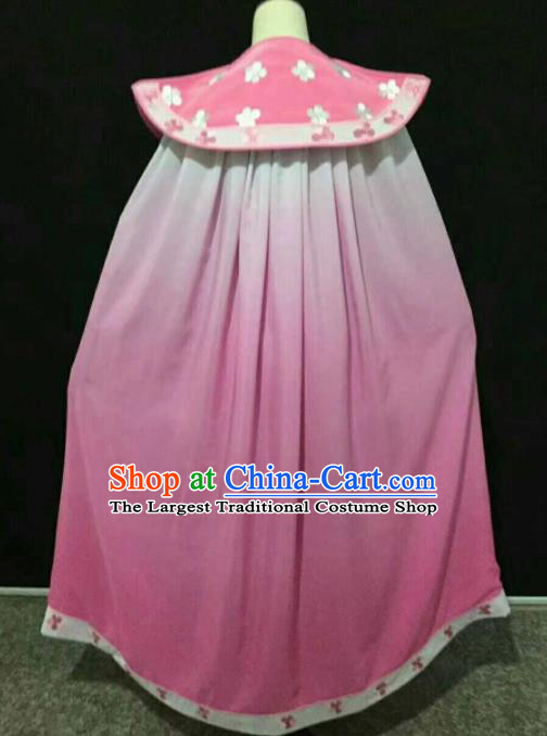 Chinese Traditional Peking Opera Artiste Costume Ancient Swordswoman Embroidered Pink Cape for Women