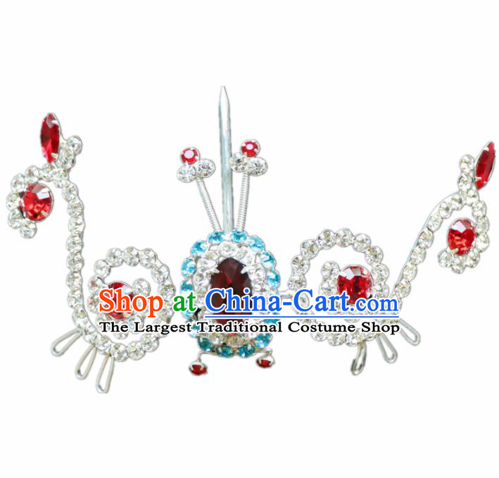 Chinese Ancient Princess Crystal Hairpins Traditional Peking Opera Artiste Hair Accessories for Women