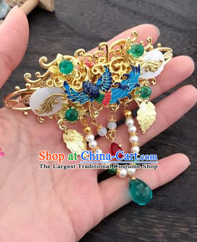 Chinese Ancient Princess Blueing Hair Claw Hairpins Traditional Hanfu Hair Accessories for Women