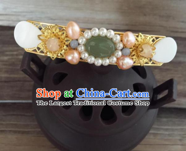Chinese Ancient Princess Shell Pearls Hairpins Traditional Hanfu Hair Accessories for Women