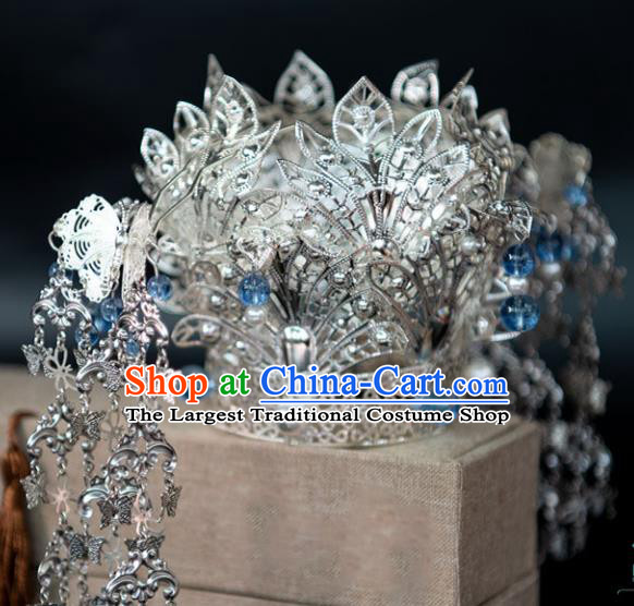 Chinese Ancient Princess Lotus Phoenix Coronet Hairpins Traditional Hanfu Hair Accessories for Women