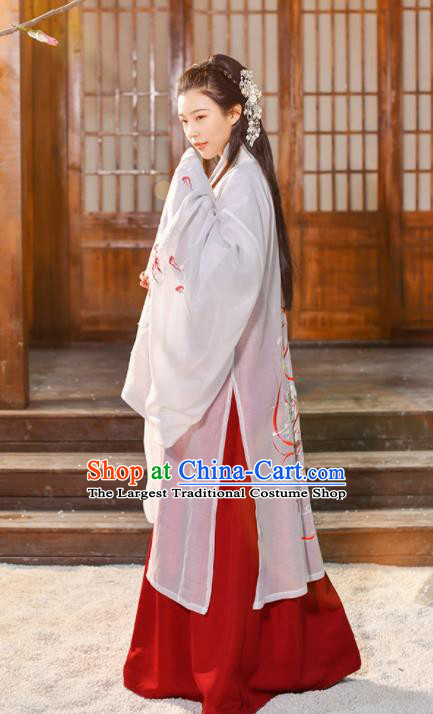 Traditional Chinese Jin Dynasty Female Knight Historical Costume Ancient Swordswomen Hanfu Dress for Women