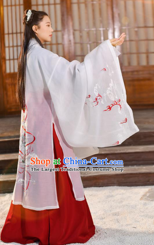 Traditional Chinese Jin Dynasty Female Knight Historical Costume Ancient Swordswomen Hanfu Dress for Women