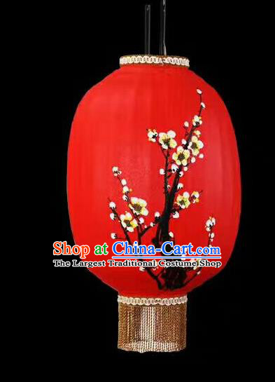 Chinese Traditional Ink Painting Plum Blossom Lantern Handmade New Year Red Palace Lanterns