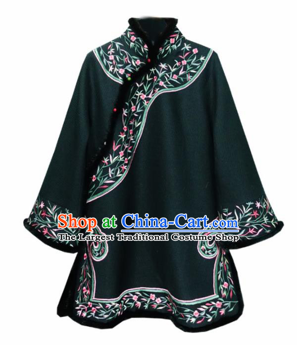 Chinese Traditional Costume National Tang Suit Woolen Coat Outer Garment for Women