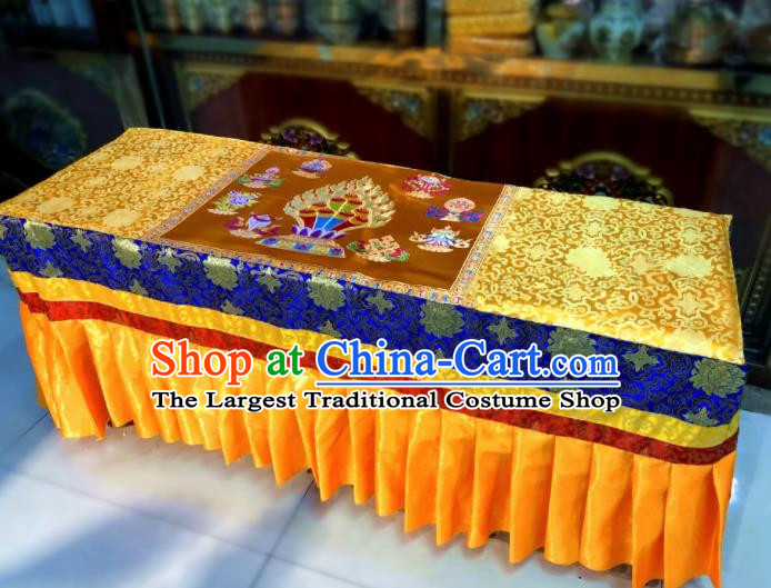 Chinese Traditional Buddhism Brocade Decoration Vajrayana Buddhist Altar Table Cloth