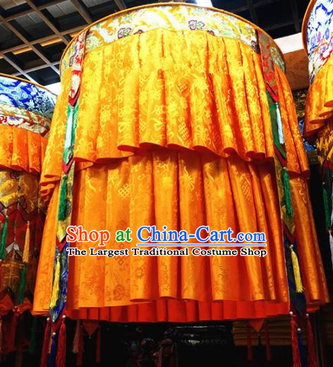 Chinese Traditional Buddhism Golden Brocade Chapel Decoration Vajrayana Buddhist Baldachin Precious Umbrella