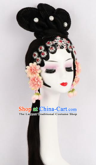 Chinese Ancient Peri Wigs Traditional Peking Opera Village Girl Wig Sheath Hair Accessories for Women