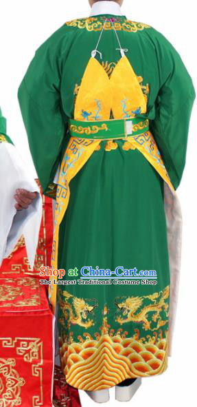 Chinese Ancient Number One Scholar Embroidered Green Robe Traditional Peking Opera Niche Costume for Men