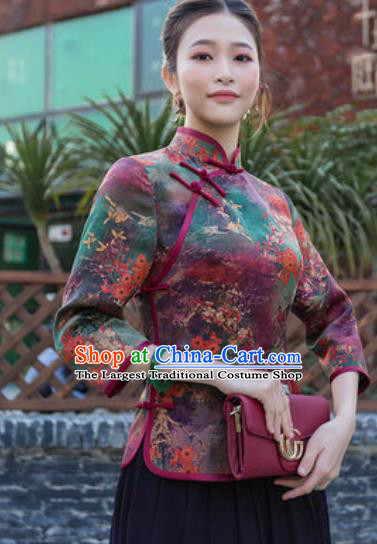 Chinese Traditional Tang Suit Upper Outer Garment Qipao Dress Blouse National Costume for Women