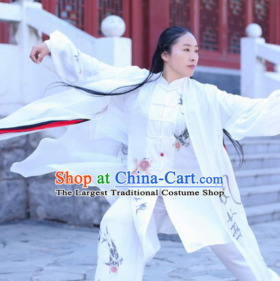 Chinese Traditional Martial Arts Competition Costume Kung Fu Tai Chi Ink Painting Clothing for Women