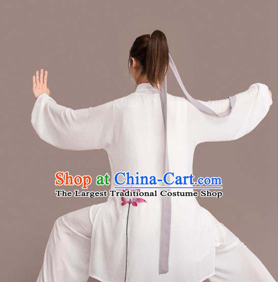 Chinese Traditional Kung Fu Competition Embroidered Lotus Costume Martial Arts Tai Chi Clothing for Women
