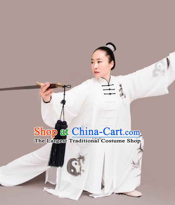Chinese Traditional Kung Fu Costume Martial Arts Competition Tai Chi Printing Bamboo Clothing for Women