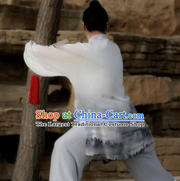 Chinese Traditional Kung Fu Costume Martial Arts Competition Tai Chi Ink Painting Clothing for Women