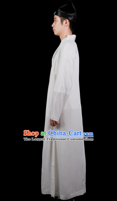 Chinese Traditional Taoism Costume National Taoist Priest White Robe for Men