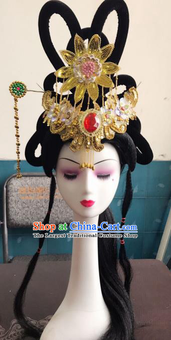 Chinese Traditional Beijing Opera Peri Hairpins and Wigs Sheath Peking Opera Princess Hair Accessories for Women