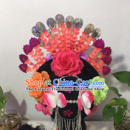 Chinese Traditional Beijing Opera Peri Phoenix Coronet Headwear Peking Opera Diva Hair Accessories for Kids