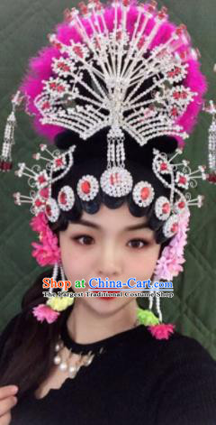 Chinese Traditional Beijing Opera Princess Wigs and Phoenix Hairpins Peking Opera Diva Hair Accessories for Women