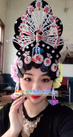 Chinese Traditional Beijing Opera Peri Wigs and Phoenix Hairpins Peking Opera Diva Hair Accessories for Women