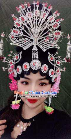 Chinese Traditional Beijing Opera Peri Princess Wigs and Phoenix Hairpins Peking Opera Diva Hair Accessories for Women