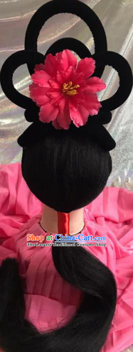 Chinese Traditional Beijing Opera Diva Wigs and Phoenix Hairpins Peking Opera Princess Hair Accessories for Women