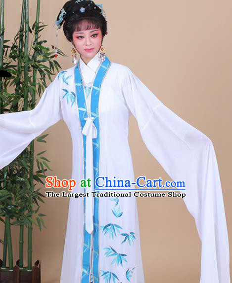 Chinese Traditional Shaoxing Opera Peri Embroidered Bamboo Dress Beijing Opera Hua Dan Costume for Women