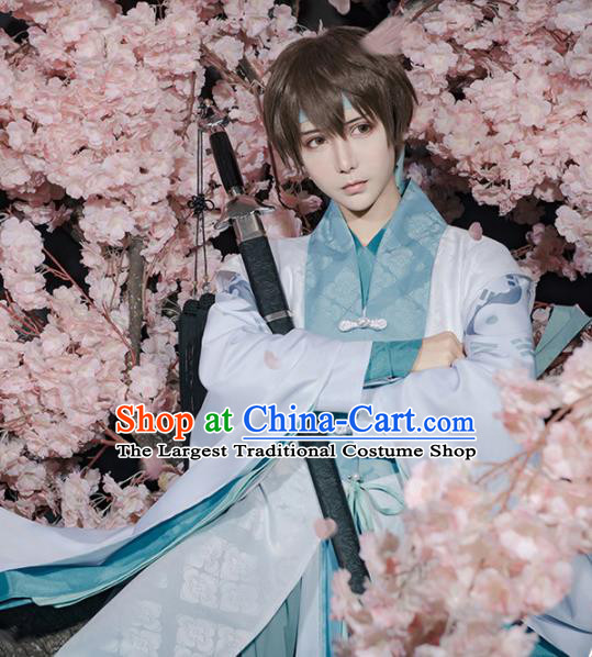 Chinese Traditional Ancient Swordsman Costume Cosplay Taoist Priest Clothing for Men