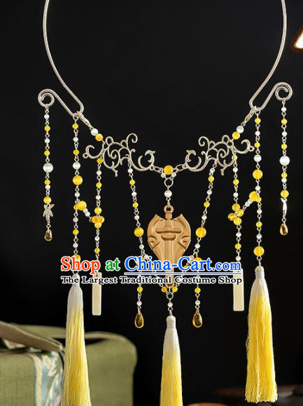 Chinese Traditional Accessories Ancient Princess Yellow Tassel Necklace for Women